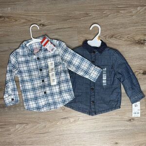 OshKosh B'gosh & Cat&Jack BUNDLE Blue and White Kids Button Down Shirt/Jacket